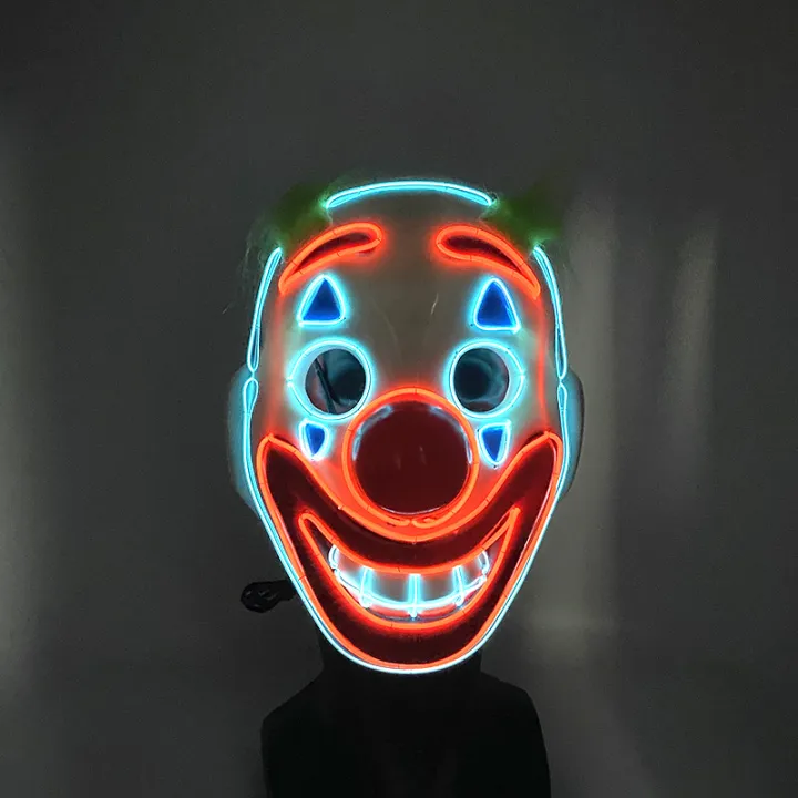 Cross%20Border%20New%20Arrival%20Halloween%20New%20Green%20Hair%20Wig%20Clown%20Full%20Face%20LED%20Luminous%20Mask%20DJ%20Music%20Festival%20EL%20Mask%20-%20Image%204