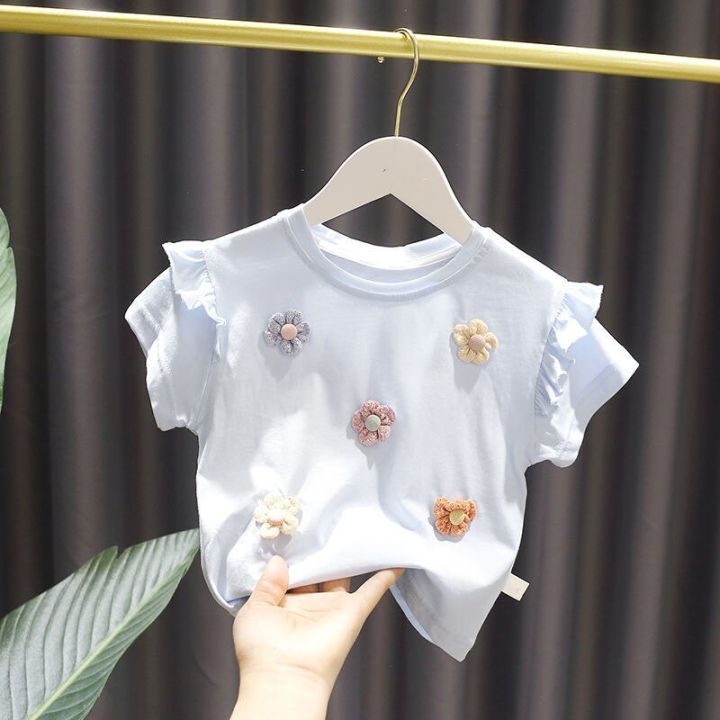 Summer%20Girls%20T-shirt%20New%20Children's%20Baby%20Cute%20Lace%20Short-sleeved%20Top%20Little%20Girl%20Cotton%20Bottoming%20Shirt%20-%20Image%205