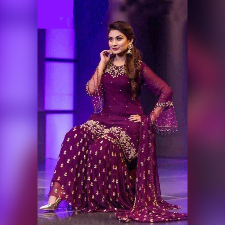 Purple Indian Georgette gown 223