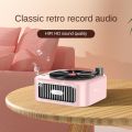 2024 New Retro Vinyl Wireless Bluetooth Speaker Alarm Clock Small Record Player Portable High-quality Audio Home Smart Stereo. 
