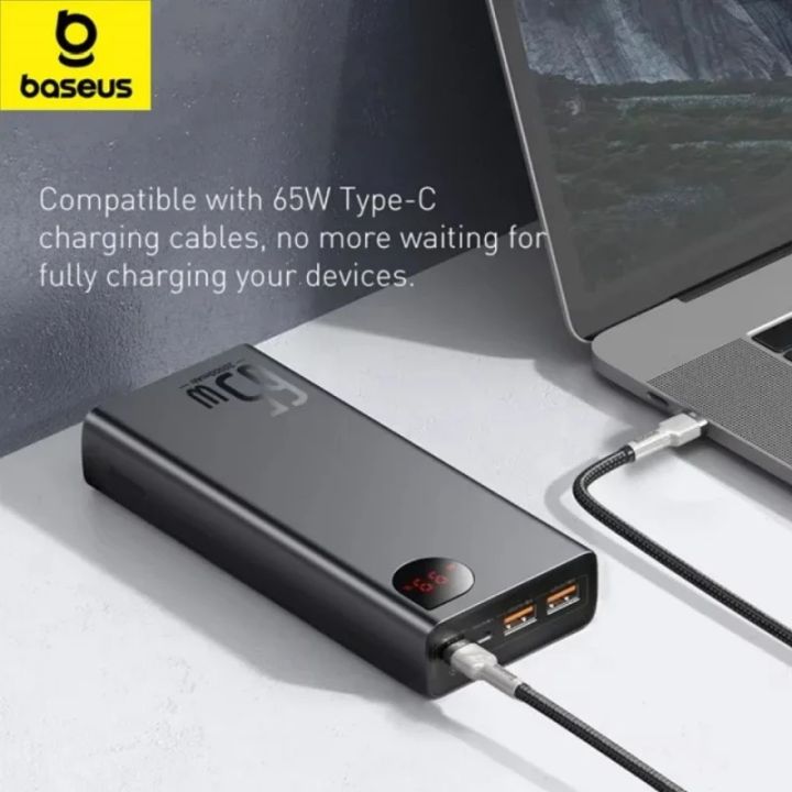 Baseus 65W Power Bank 20000mAh Portable Charging Powerbank Mobile Phone External Battery PD QC 3.0 Charger 22.5W For iphone