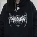 Long-sleeved Casual Punk Style Women's Hoodie Skull Top Gothic Skull Deep Black 2021 Loose Ulzzang Fashion Women's Sweatshirt.