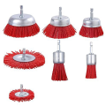 7 Pack Nylon Filament Abrasive Wire Brush Nylon Brush with 1/4 Inch Hex , Nylon Set. 