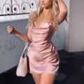 White Satin Party Dress Night Club Women Sleeveless Summer Bodycon Dress FemaleVintage Mini Dress. 