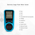LCD Display Electricity Usage Power Meter Socket En-ergy Watt Volt Amps Wattage KWH Consumption Analyzer Monitor Outlet AC230V~250V EU Plug. 