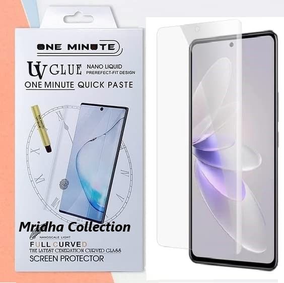 vivo V27 Pro 5G (A+ GRADE) Premium UV Tempered Glass Screen Protector Curved with Liquid Glue and UV Light -Transparent Clear