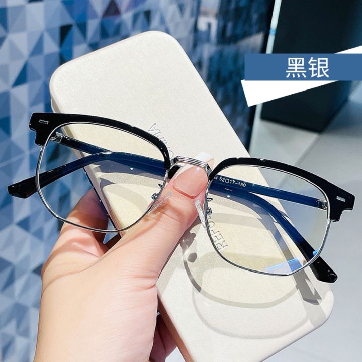 Anti-Blu-ray%20Myopia%20Glasses%20Male%20Student%20University%20Style%202024%20New%20Half%20Frame%20Eyebrow%20Frame%20Glasses%20Frame%20-%20Image%206