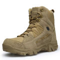 【selevn roind】 Men Boots Men Outdoor Cow Suede Ankle Boots Tactical Boots Work Safty Shoe for Men Casual Waterproof Hiking Shoe. 
