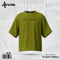 Avro Premium Men's Semi Drop Shoulder T shirt Olive Color - Rare Rabbit - Cotton Fabric Soft & Comfortable - Tshirt For Men.