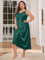 Women Plus Size Night Dress Skirt Nightgown Silk Dress.