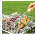 Steel Outdoor Camping Grill BBQ Mesh Net Tongs Clip Barbecue Cooking Tool-Silver. 