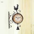 Double Sided Wall Clock, Outdoor Garden Clock Train Station Clock Vintage Wall Mounted Clock-. 