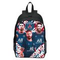 New printed football star peripheral school bag Messi C, Rombappe, Neymar student cartoon backpack.