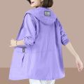 5XL Windbreaker Women Jacket Sun Protection Coat Long Sleeve Hooded Thin Jackets New Female Outerwear Zipper Loose Summer Coats. 