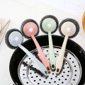 Long Handle Dish Brush Household Kitchen Steel Wire Ball Cleaning Ball Steel Wire Brush Artifact Dishwashing Stainless Steel Bowl Brush with Handle. 