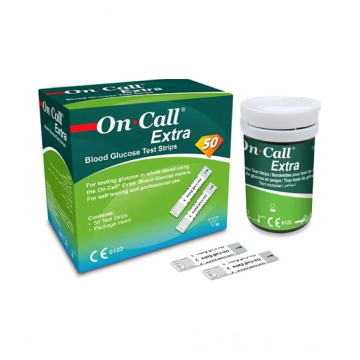 On call extra blood glucose test strips - 50 strips