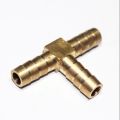 1/4 inch Brass Hose Barb T Shape 3 Way Fitting Connector Nipple for Gas Fuel Water Air. 