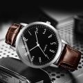 Fashion Arabic Dial Men's Watches Bracelet Set Casual Leather Band Analog Quartz Man Watch (without box). 