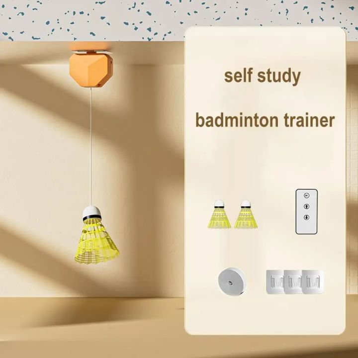 Self Study Badminton Trainer Portable Practice Robot Shuttlecock Professional Training Indoor Home Tools Rebound Badminton P7w5
