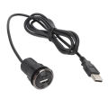 Furniture Flush Mount Outlet Compact Desktop Power Grommet 5V 2A Round with USB and Type C Ports for Office Conference Table. 