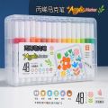 Marker Pen Propylene Student Art 4860 Colored Opaque Paper diy Not Smudge Drawing Crayons One Piece.