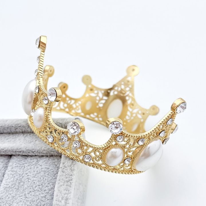 Fashion%20Simple%20Pearl%20Rhinestone%20Small%20Round%20Crown%20Headdress%20Birthday%20Cake%20Decoration%20Children's%20Sweet%20And%20Cute%20Hair%20Accessories%20-%20Image%204
