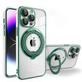 Plating Ring Magnetic Transparent Phone Case For iPhone 15 14 Pro Max 13 12 11 XR XS X 7 8 Plus Magsafe Wireless Charging Cover.