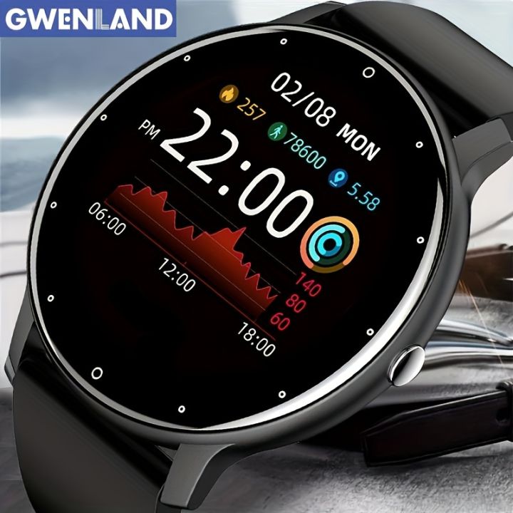 GWENLAND 2023 New Smart Watch Men Full Touch Screen Sport Fitness Watch IP67 Waterproof Wireless For Android Smartwatch Men box