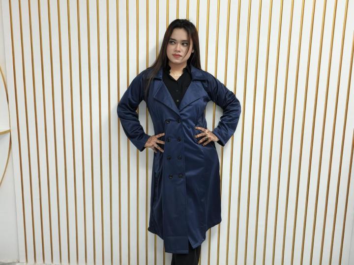 Women%20Jacket%20Stylish%20Fall%20Winter%20Women's%20Overcoat%20Trendy%20Solid%20Color%20Turn-down%20Collar%20Long%20Sleeve%20Cardigan%20with%20Belted%20Button%20Closure%20Mid%20Length%20Loose%20Lady%20Coat%20-%20Image%203