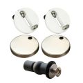 2Pcs Toilet Seat Screws Top Fix Hinge Pack & 2x Toilet Seat Hinge Hole Fixings Well Nut Screw Rubber Back to Wall - as shown.