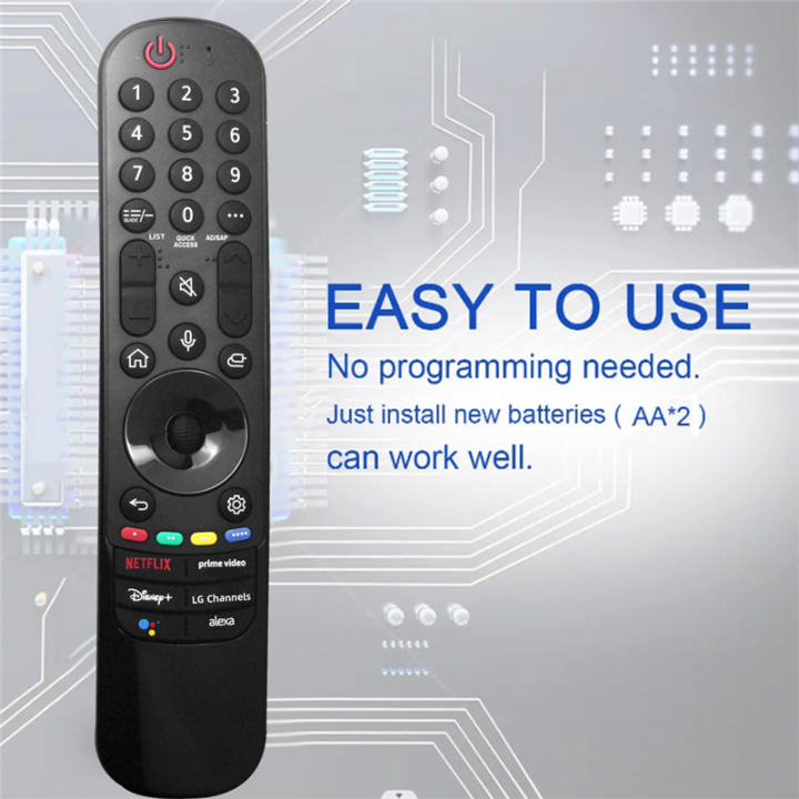 Replace%20MR22GA%20AKB76039902%20Remote%20For%20LG%20Smart%20TV%202022%20OLED%20TV%20Z2,%20G2,%20C2,%20B2,%20A2%20QNED99,%2090,%2085,%2080%20NANO80,%2075%20UQ90%20Easy%20To%20Use%20Black%20-%20Image%207