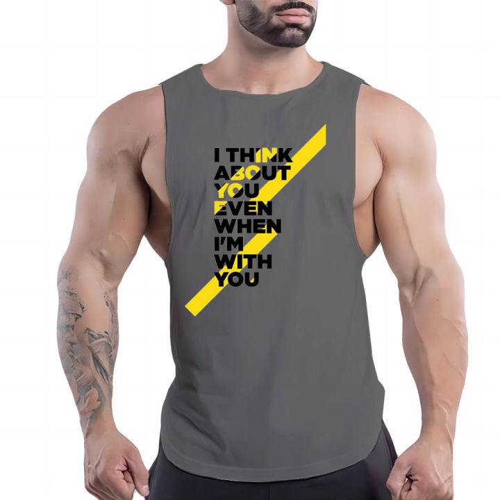 2023%20Summer%20Fashion%20Outdoor%20Casual%20Sports%20Style%20Solid%20Color%20Vest%202d%20Cartoon%20Print%20Men'S%20Crewneck%20Comfortable%20Breathable%20Top%20-%20Image%203