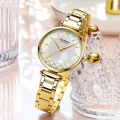 CURREN 9072 Watches for Women Luxury Brand CURREN Elegant Thin Quartz Wristwatch - Golden White. 