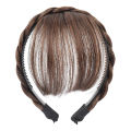 Synthetic Bangs Hair Neat Fringe Bands with Double Row Braids Headband Heat Resistant Bangs In Hair Extensions Hairpieces.