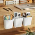 2PCS Multifunctional Portable Office Cabinet Door Desk Wall Mounted Storage Box Bathroom Toiletries Storage Rack Organizer Holder with Hooks.