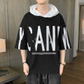 Summer 2022 New Hooded Sweatshirt Short Sleeve T-Shirt Men's Hoodie Student Korean Version Casual Trend Clothes Men.