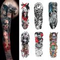 Waterproof Temporary Tattoos for Man Wolf Stickers Long-time 6 Months Animal Tiger Body Art Faux Tatouage Festival Black. 