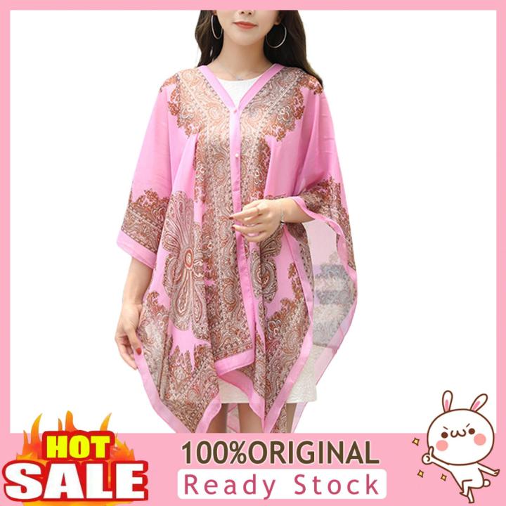 Swimwear%20Cover%20Up%203/4%20Sleeve%20Anti%20Sun%20Cover%20Up%20Shawl%20-%20Image%202