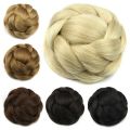 6 Colors Synthetic Hair Pieces Braided Chignon Black Brown Fake Hair Buns for Women Bun Cover Hairpieces Afro Scrunchies.