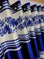 Curtain Porda Synthetic curtains Indian porda window protector 45*80 inch Deep blue and white art 4 kuchi curtain - Porda.