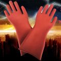 12KV Rubber Electrician Safety Glove 1 Pair Anti-electricity Protect Professional High Voltage Electrical Insulating Gloves.