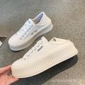 White Shoes Thick Sole Lazy PLOVER Woodpecker Platform Shoes Spring and Summer Biscuit Trendy Women's Small Black Slip-on New. 