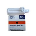 OSRAM 18W Dulux T Plus Lamp 18W/840 GX24d-2 (2Pin) 1200lm Cool White, Germany. 