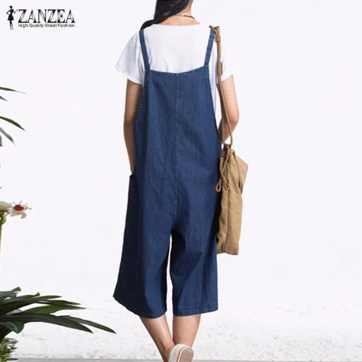 ZANZEA%20Rompers%20Womens%20Jumpsuit%20Summer%20Autumn%20Sleeveless%20Fashion%20Wide%20Leg%20Pants%20Denim%20Calf%20Length%20Vintage%20Overalls%20S-5XL%20-%20Image%204