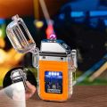 Electric Torch Transparent Waterproof USB Rechargeable Plasma Dual ARC Windproof Lighter. 