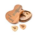 OGDNI Handmade Guitar Pick Box Guitar Pick Box with Three Picks for Guitarist Music Lovers Merry Christmas Gifts.