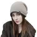 Women Winter Hat Knitted Elastic Thick Warm Winter Hat Soft Cold Resistant No Brim Beanie Baggy Lady Cap.