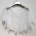 【Lejia】Women Cape Summer Beaded Shrug Dress Shawl.