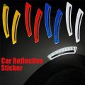 OM 2Pcs Car Safety Warning Sticker Mark Car Reflective Stickers Tape Reflective Strips Exterior Accessories. 