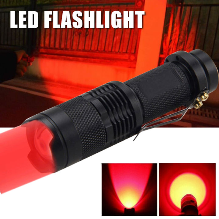 Idealhere 1PC New 9LED 670nM Red Light Flashlight Against Vision Deterioration Red Torch